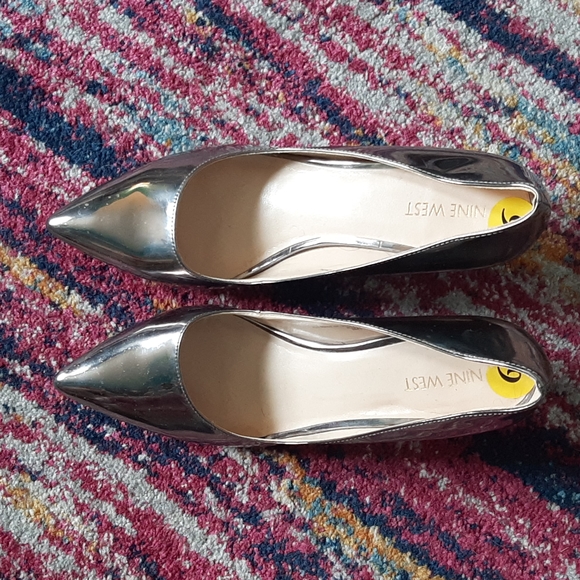 Nine West Shoes - Nine West Metallic Silver Heels 9M